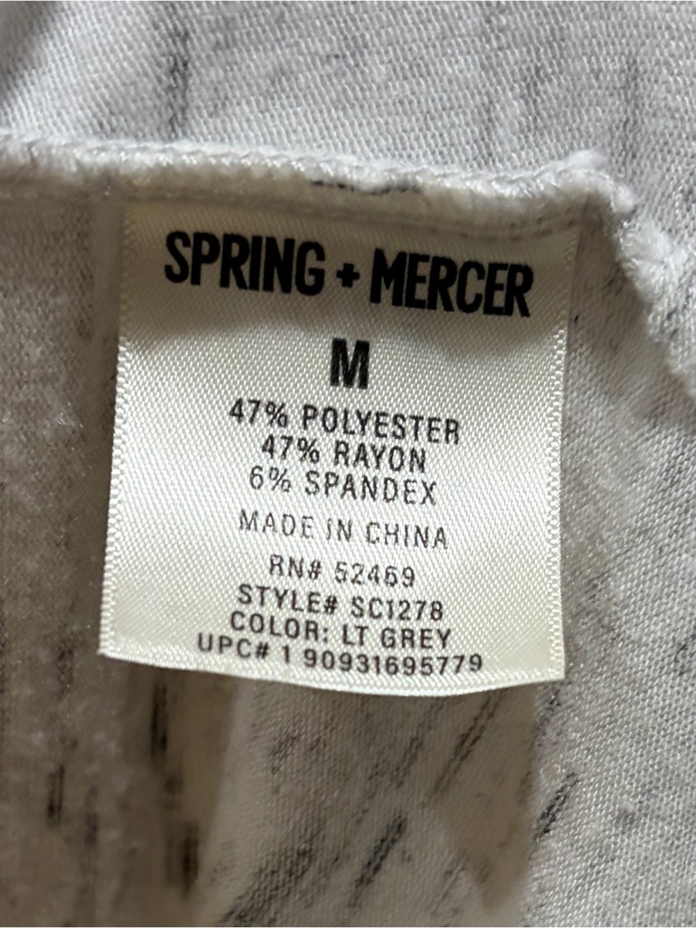 Spring and Mercer Space Dye Tee Heather Gray Long Sleeve Shirt - Women’s Medium - Picture 3 of 7